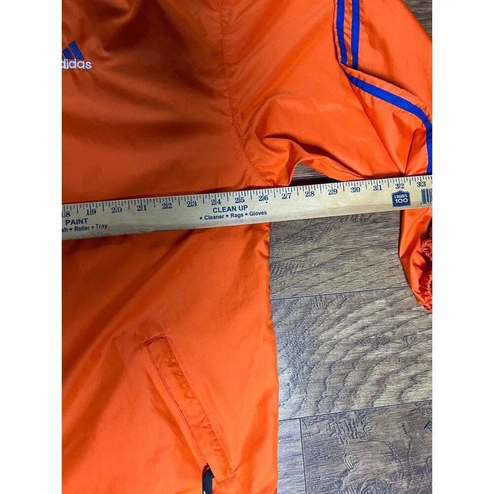 Men's Vintage 90's Adidas Orange Blue Hooded Pullover Windbreaker Jacket Sz XL